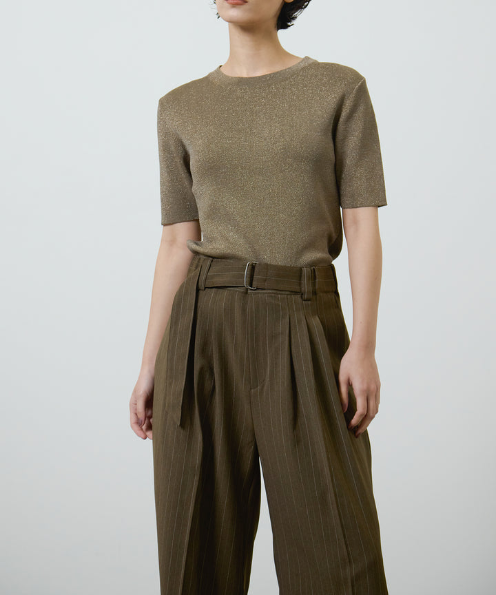 (eliuu)Twill Tuck Belt Slacks