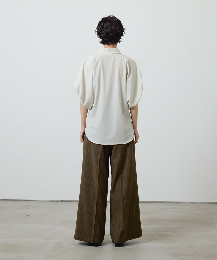 (eliuu)Stretch Wide Puff Blouse