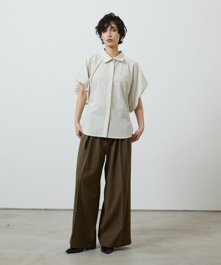 (eliuu)Stretch Wide Puff Blouse