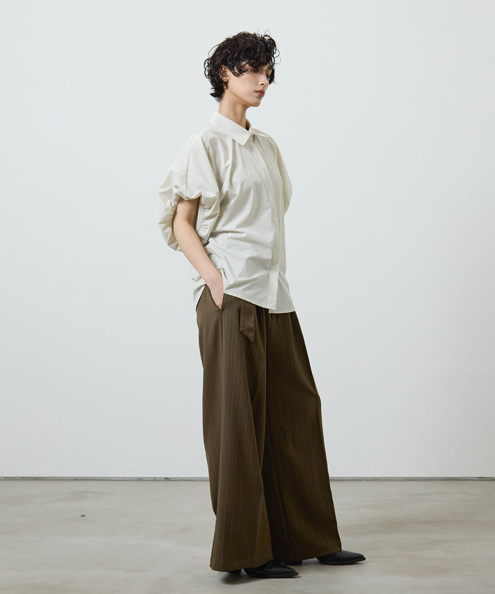 (eliuu)Stretch Wide Puff Blouse