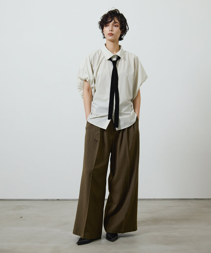 (eliuu)Twill Tuck Belt Slacks