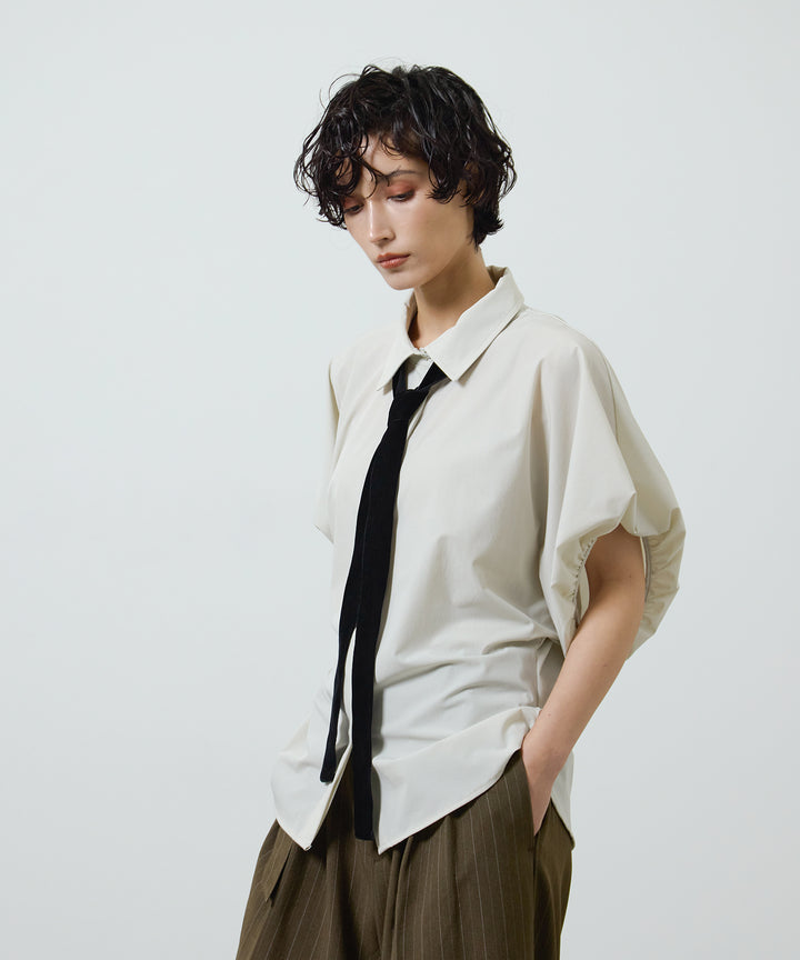 (eliuu)Stretch Wide Puff Blouse