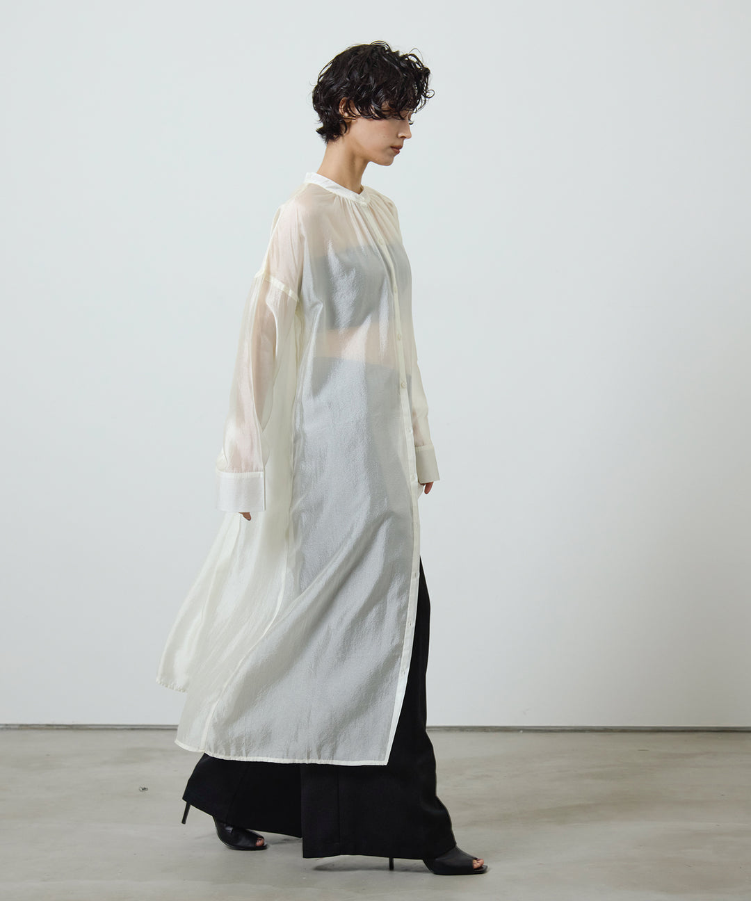 (eliuu)Sheer Gloss Shirt Onepiece