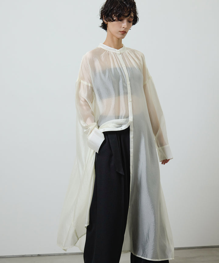 (eliuu)Sheer Gloss Shirt Onepiece