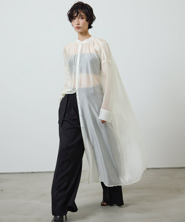 (eliuu)Sheer Gloss Shirt Onepiece