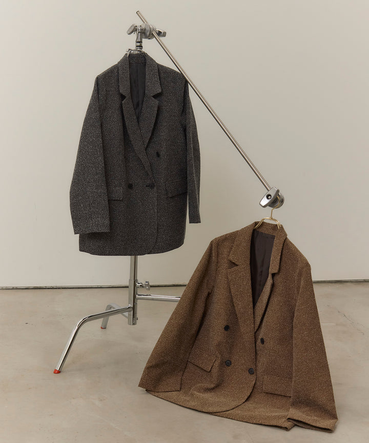 [SET]Slub Color Tweed JK+Shirring Cut Long Tee+Easy Cut Pants