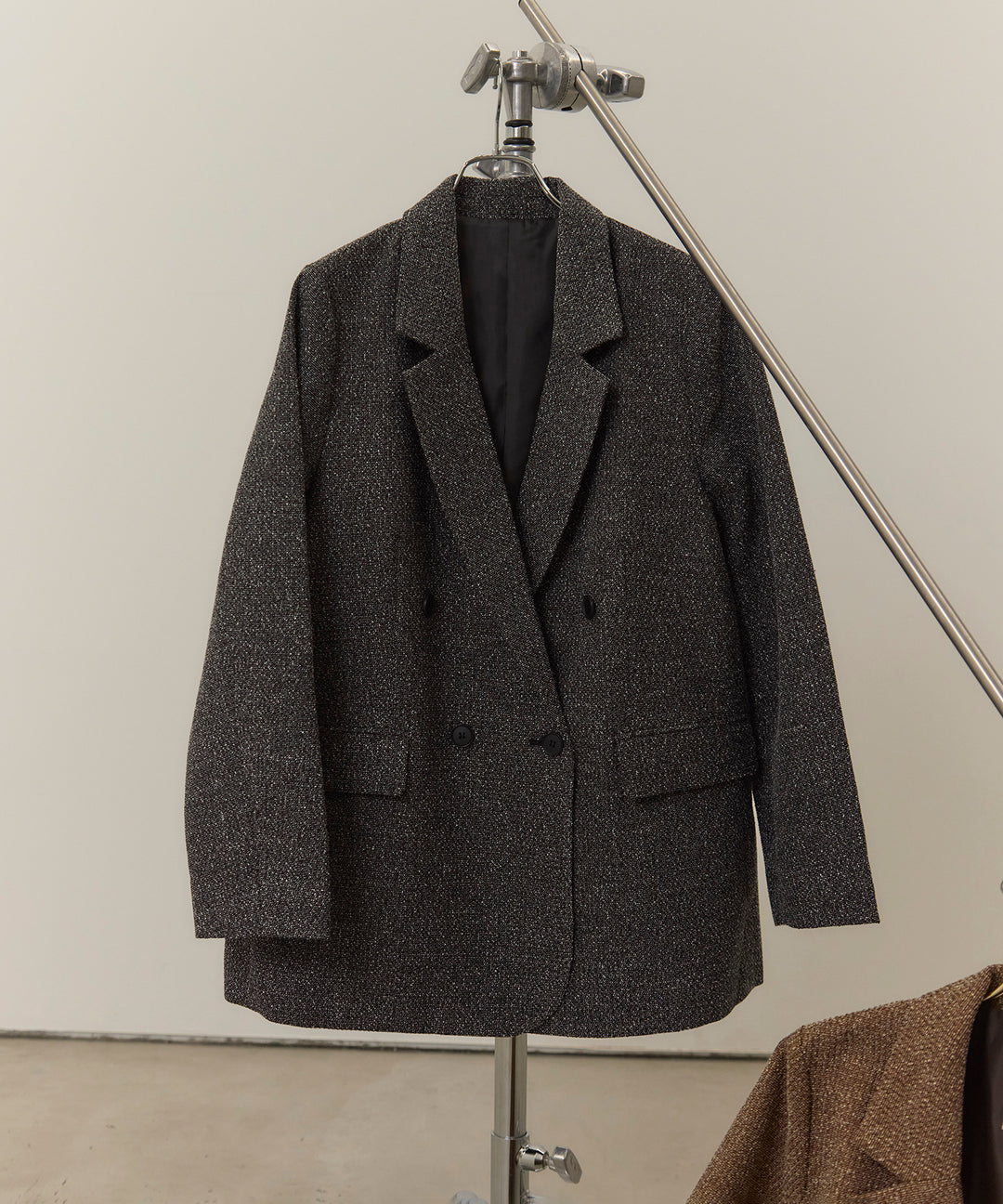 [SET]Slub Color Tweed JK+Shirring Cut Long Tee+Easy Cut Pants