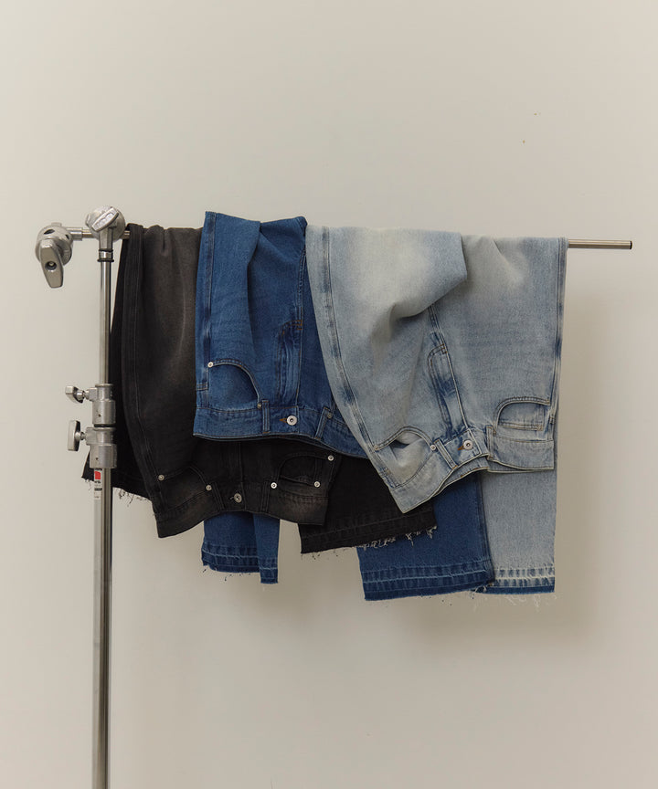 (eliuu)Hem Wash Denim