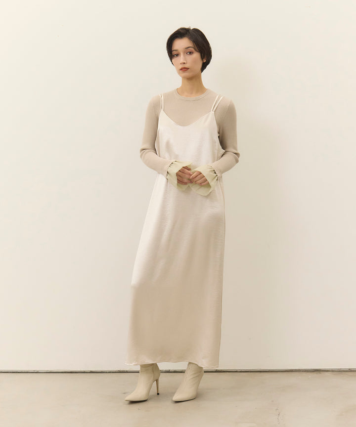 (eliuu)Ruffle Cuffs Soft Knit Top