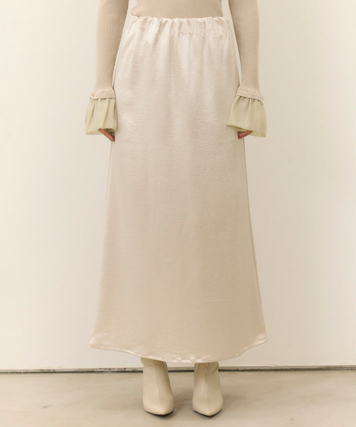 [SET]Corduroy Wide Shirt JK+Satin Simple Skirt