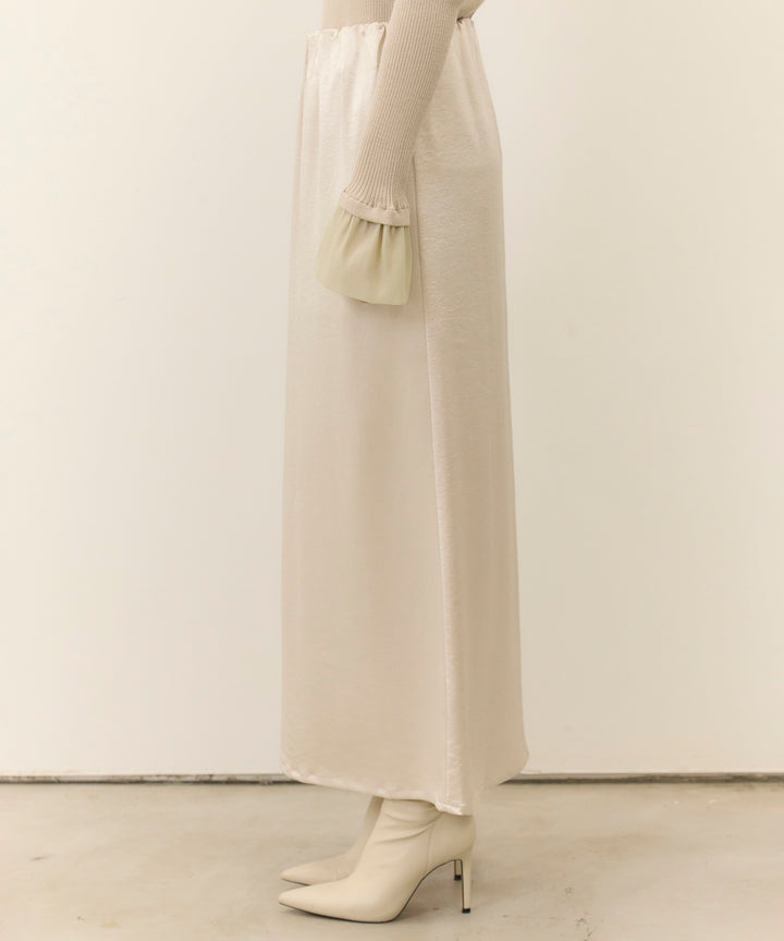 (eliuu)Satin Simple Skirt