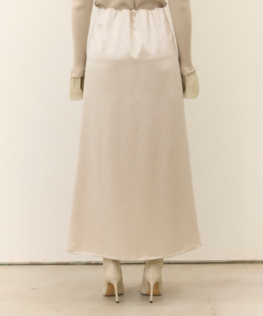 (eliuu)Satin Simple Skirt