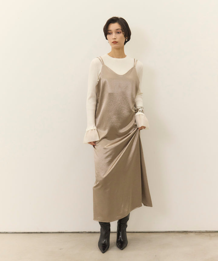 (eliuu)Ruffle Cuffs Soft Knit Top