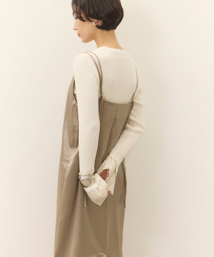 (eliuu)Ruffle Cuffs Soft Knit Top