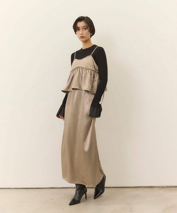 (eliuu)Ruffle Cuffs Soft Knit Top