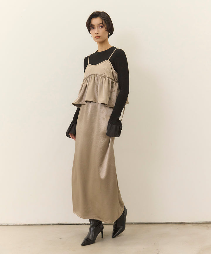 (eliuu)Satin Simple Skirt