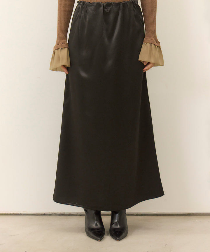 [SET]Corduroy Wide Shirt JK+Satin Simple Skirt
