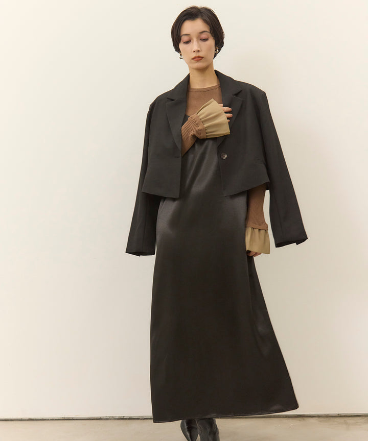 (eliuu)Twill Cropped Tailored JK