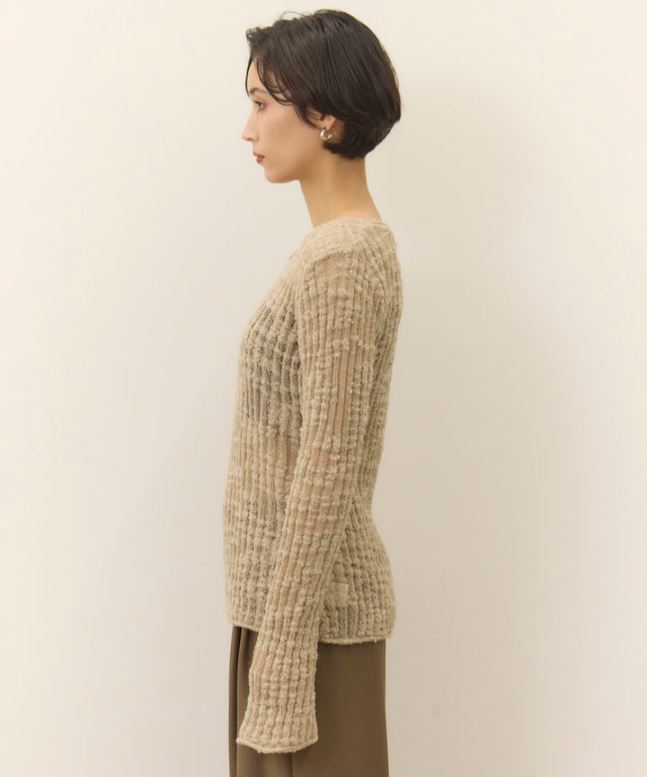 (eliuu)Slub Yarn Knit Top
