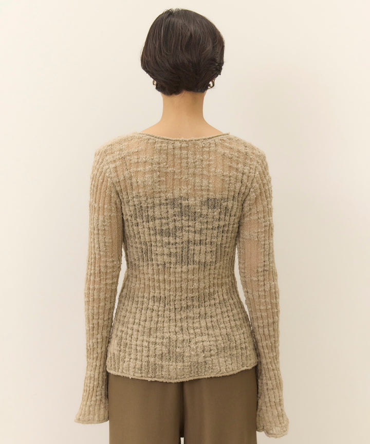 (eliuu)Slub Yarn Knit Top