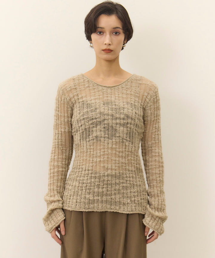 (eliuu)Slub Yarn Knit Top