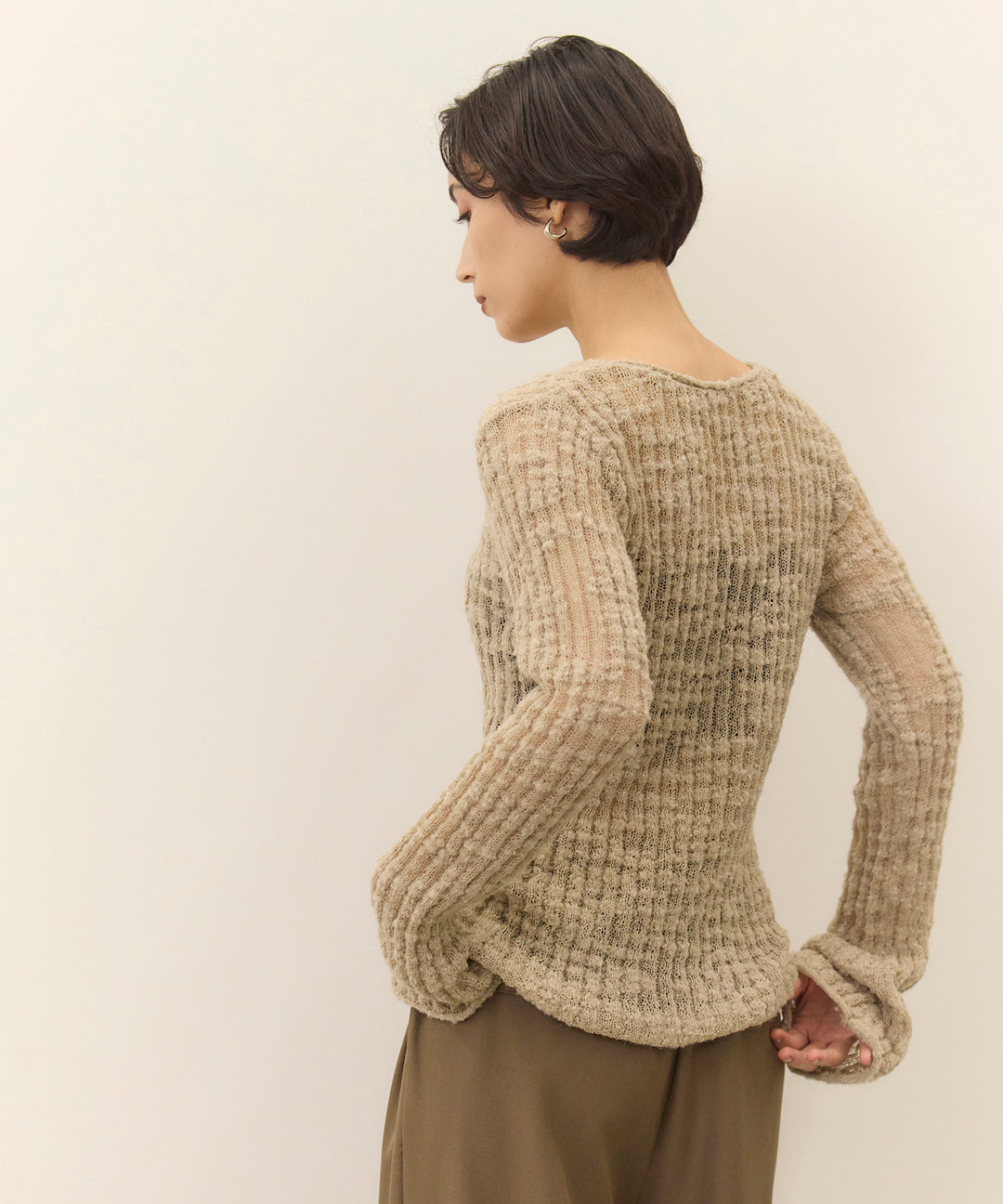 (eliuu)Slub Yarn Knit Top