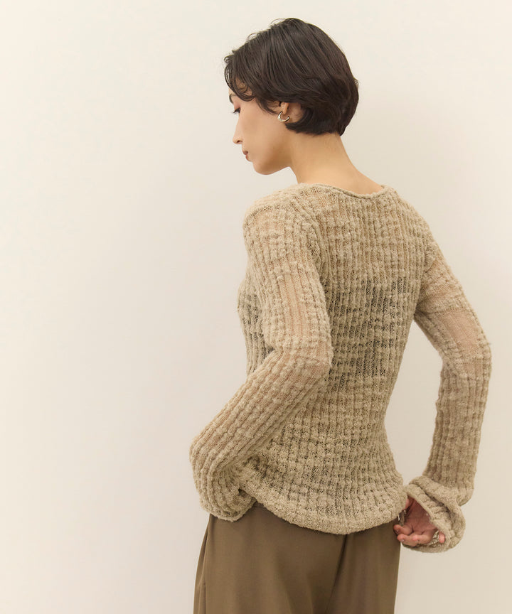 (eliuu)Slub Yarn Knit Top
