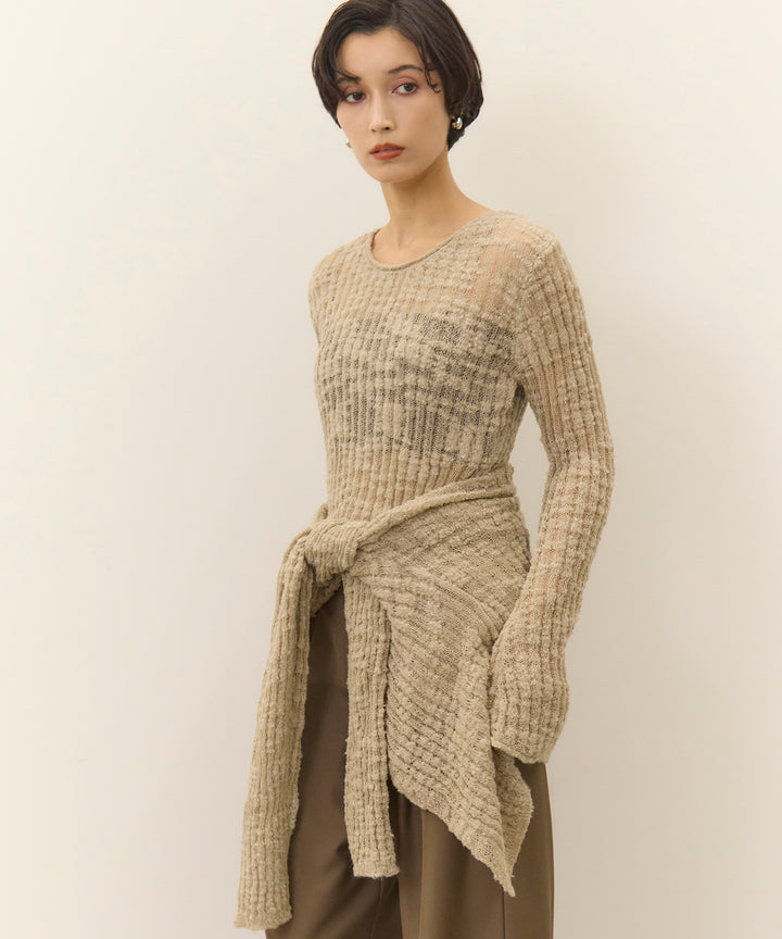 (eliuu)Slub Yarn Knit Top