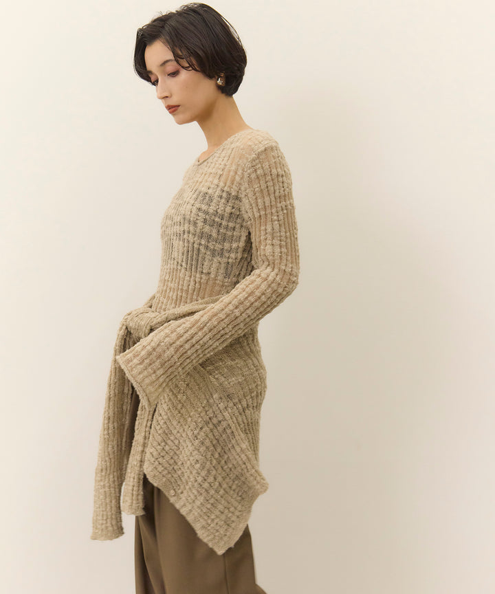 (eliuu)Slub Yarn Knit Top