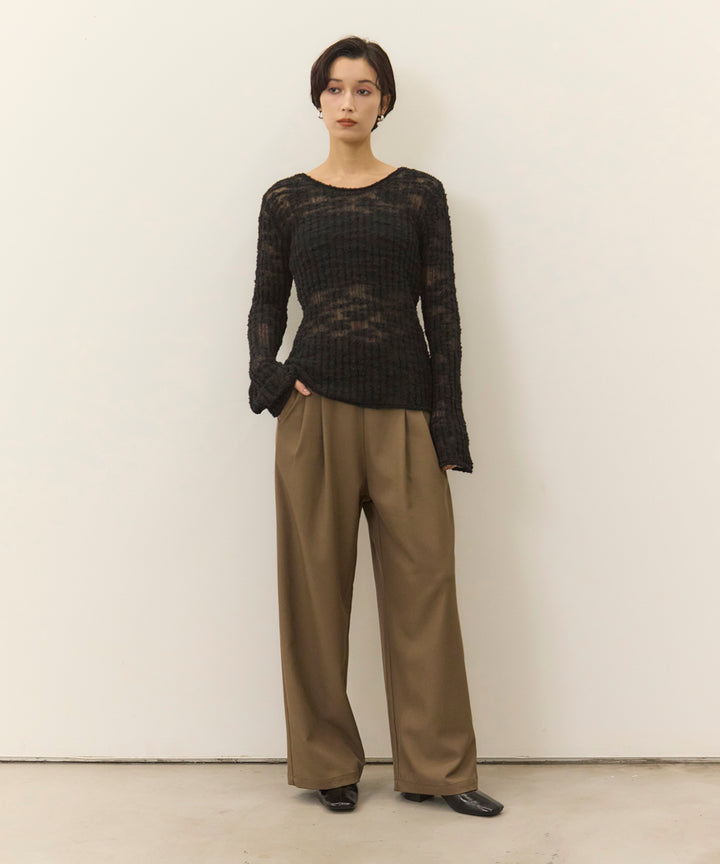 (eliuu)Twill Tuck Slacks PT