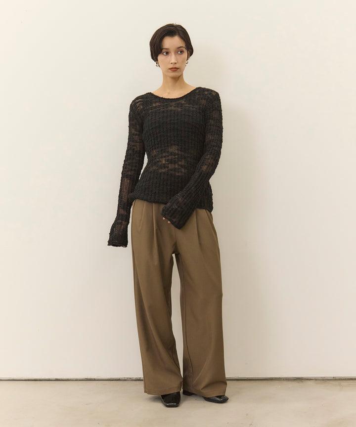 (eliuu)Slub Yarn Knit Top
