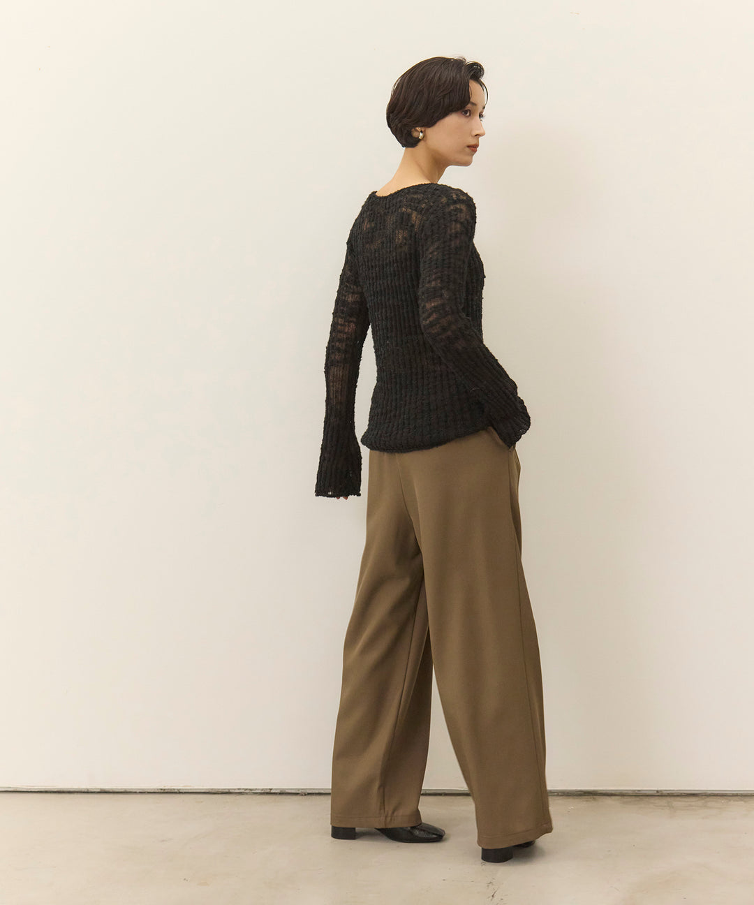 (eliuu)Slub Yarn Knit Top
