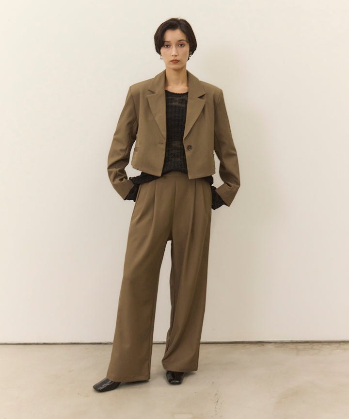 (eliuu)Twill Tuck Slacks PT