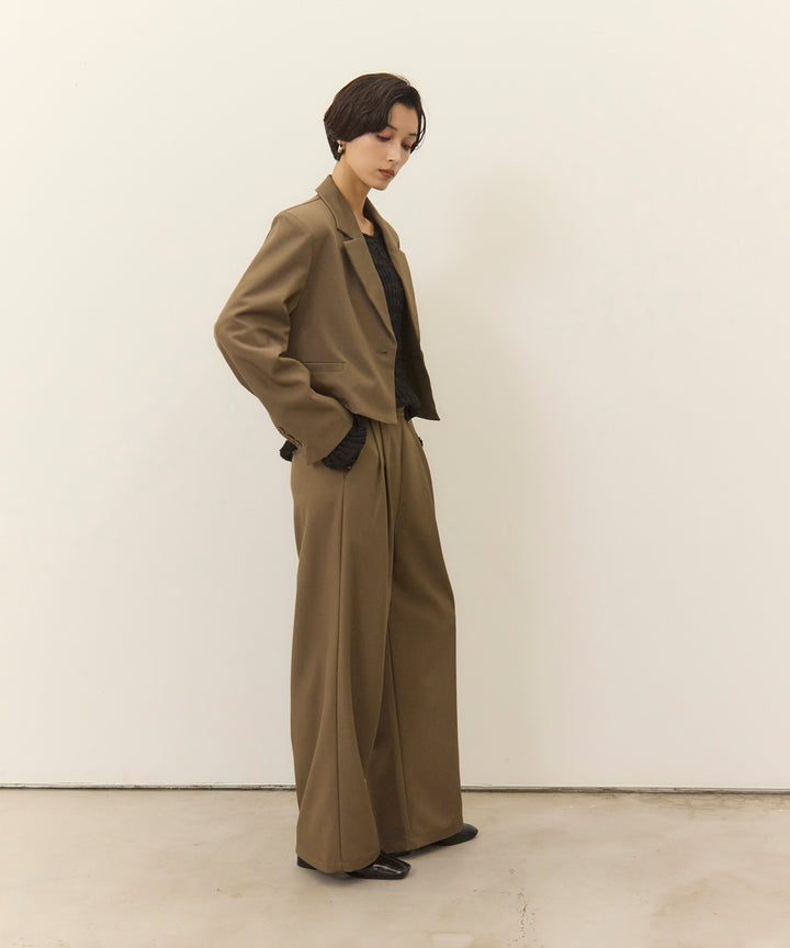 (eliuu)Twill Cropped Tailored JK