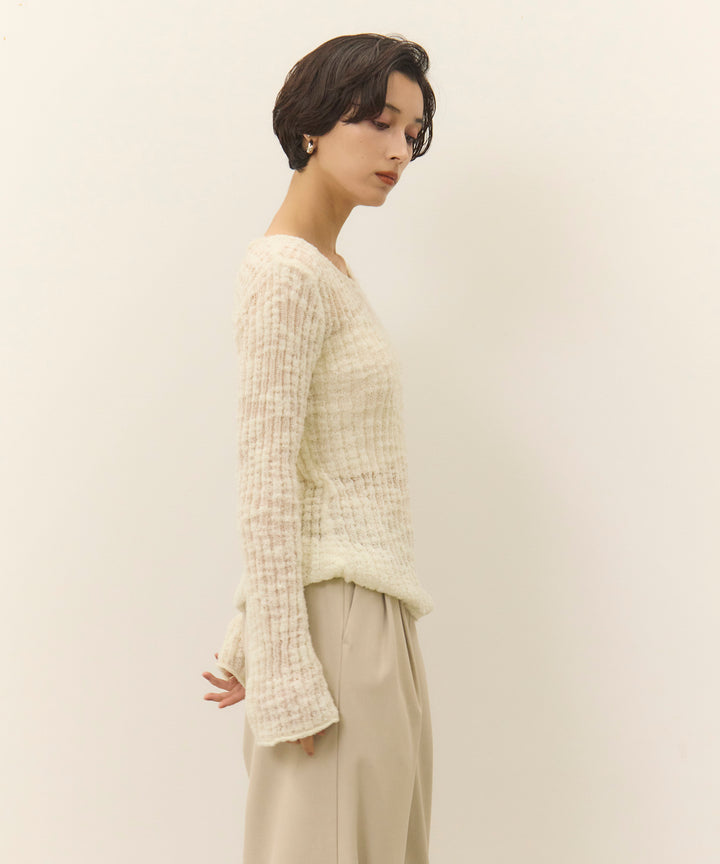 (eliuu)Slub Yarn Knit Top