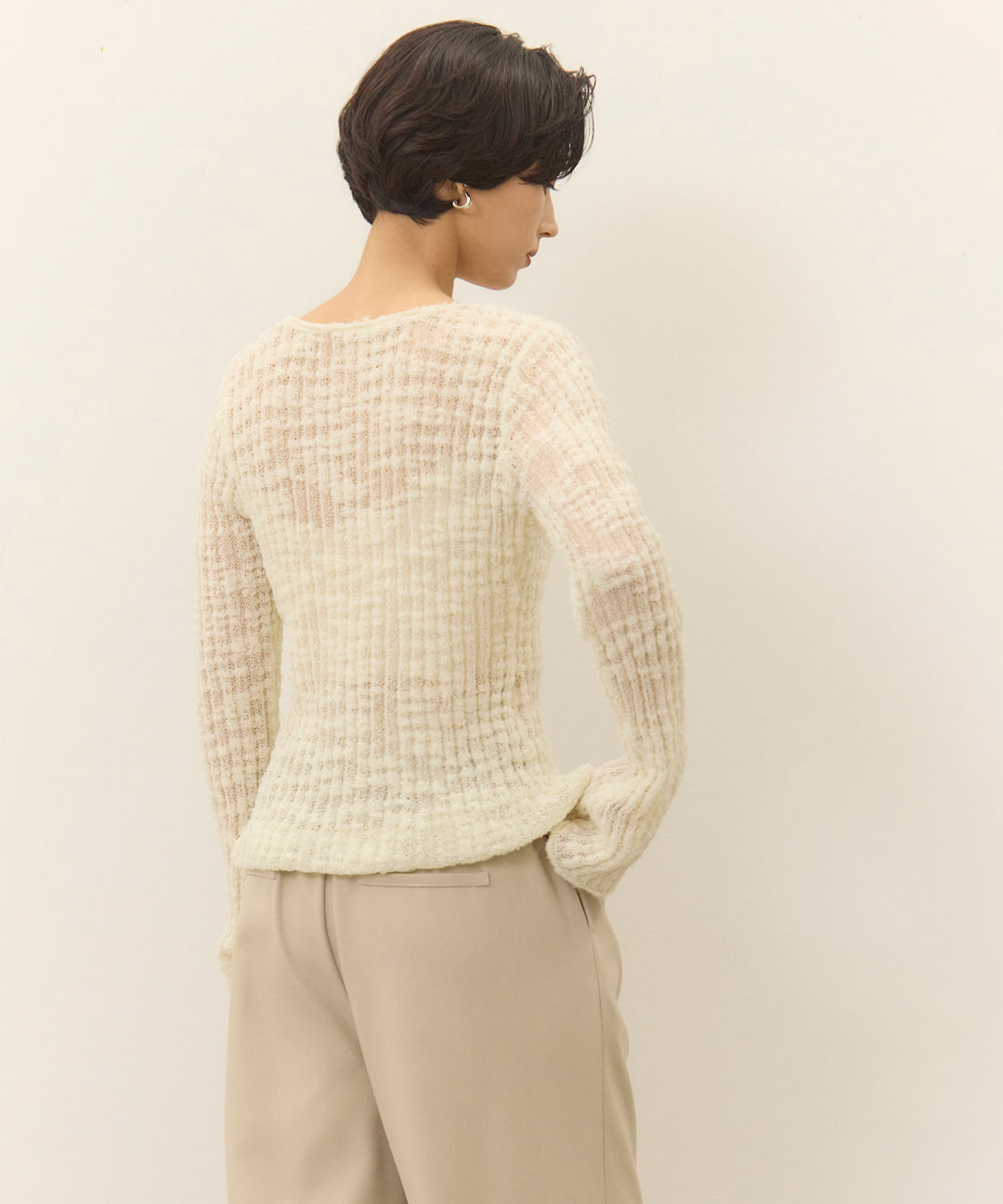 (eliuu)Slub Yarn Knit Top
