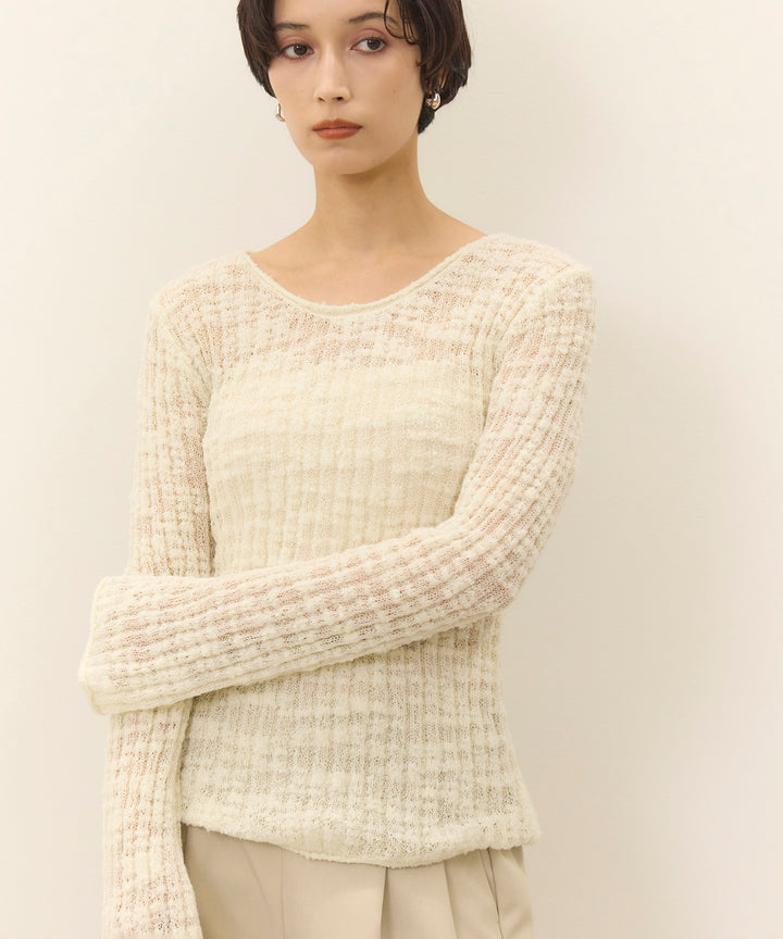 (eliuu)Slub Yarn Knit Top