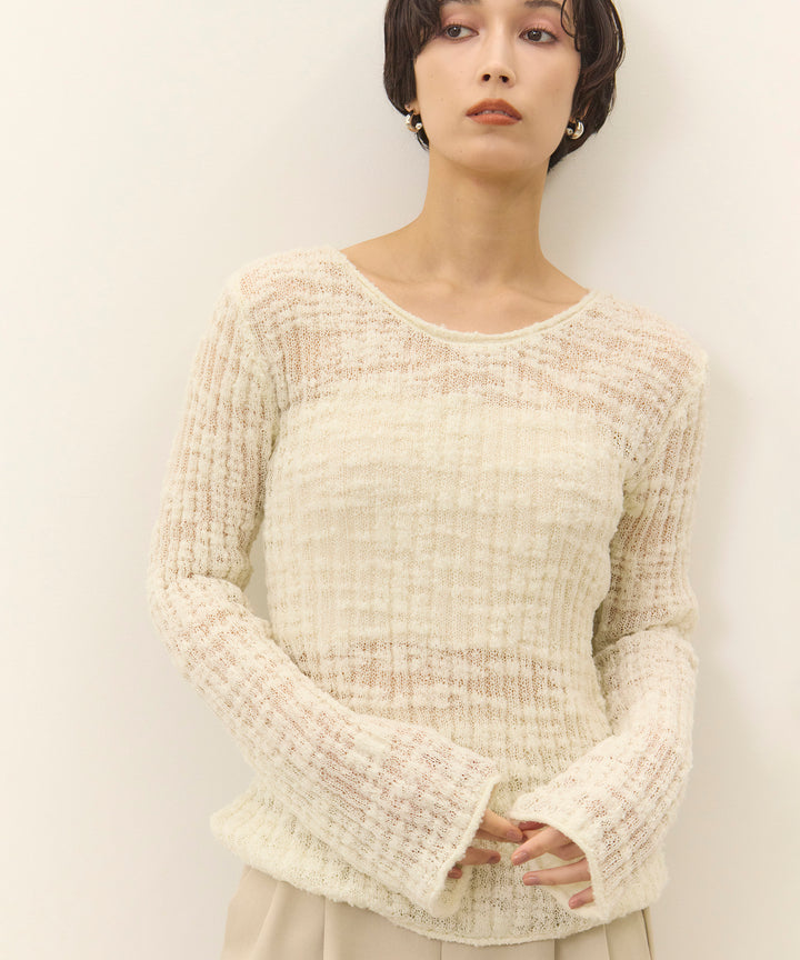(eliuu)Slub Yarn Knit Top
