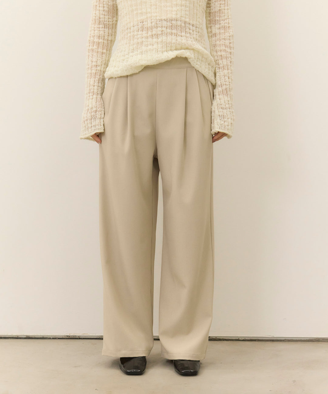 (eliuu)Twill Tuck Slacks PT