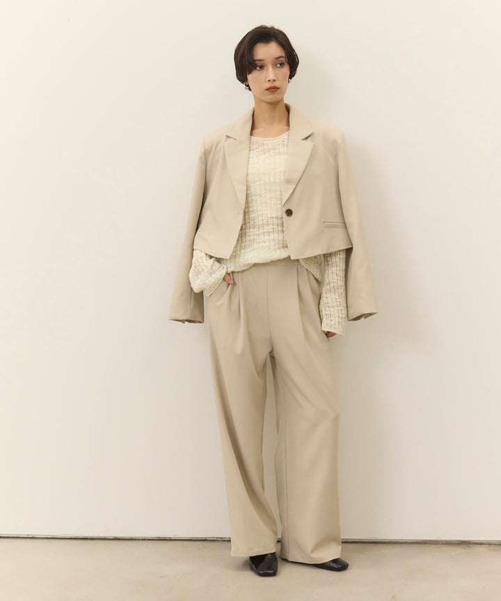 (eliuu)Twill Cropped Tailored JK