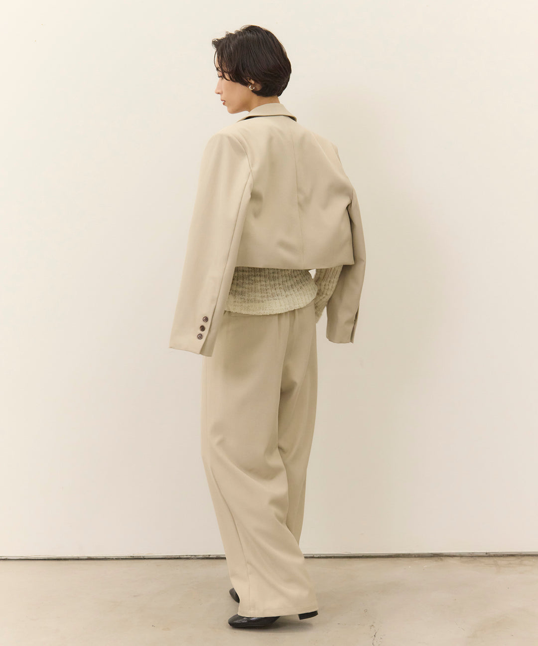 (eliuu)Twill Tuck Slacks PT