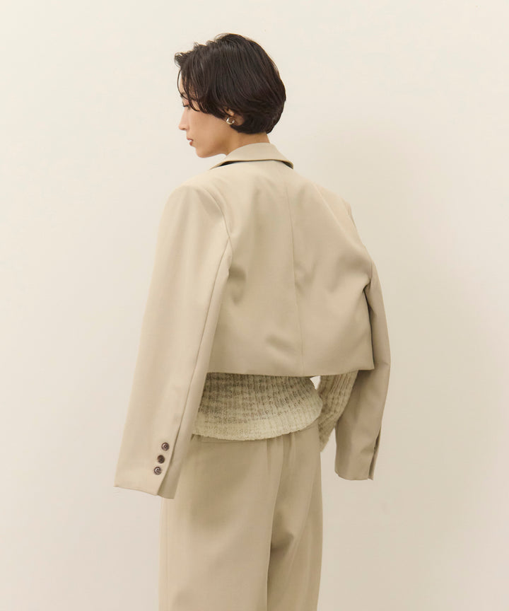 (eliuu)Twill Cropped Tailored JK