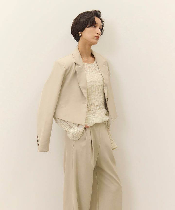 (eliuu)Twill Cropped Tailored JK