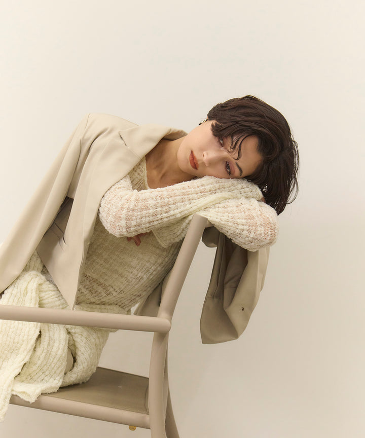 (eliuu)Twill Cropped Tailored JK