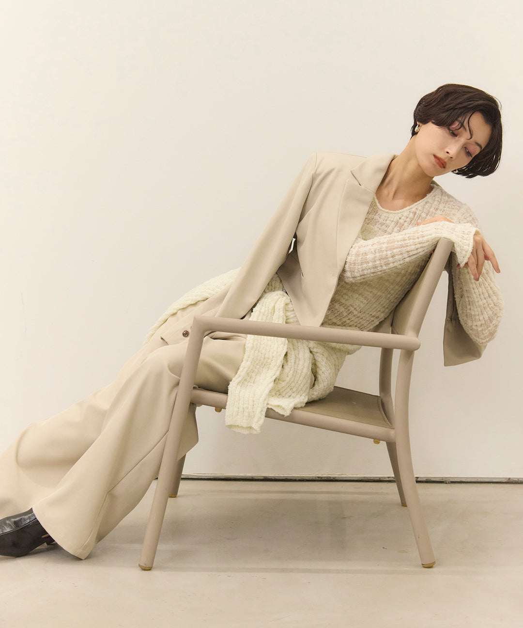 (eliuu)Twill Tuck Slacks PT