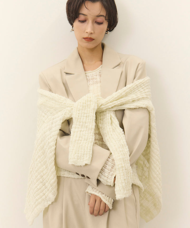 [2SET]Twill Cropped Tailored JK + Twill Tuck Slacks PT