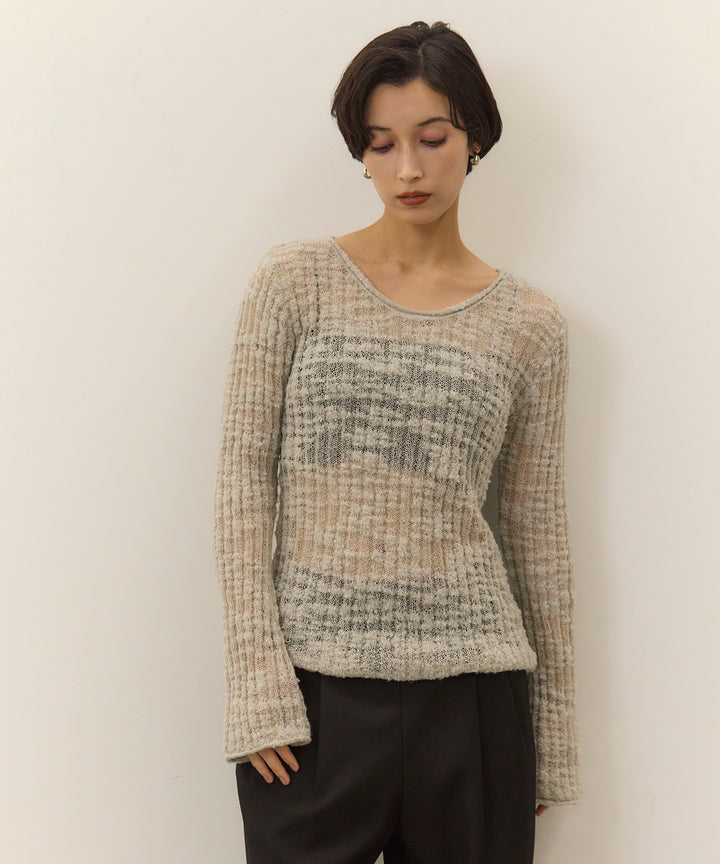 (eliuu)Slub Yarn Knit Top