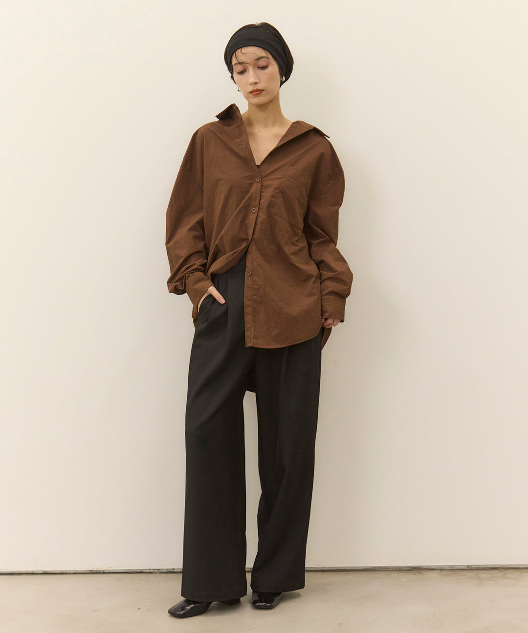 (eliuu)Twill Tuck Slacks PT