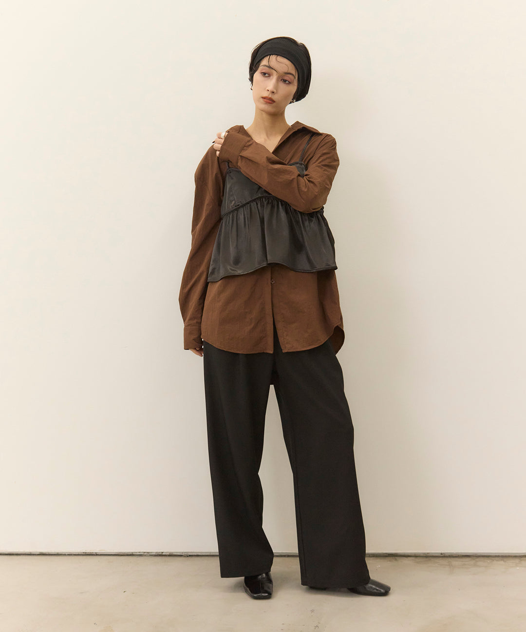 (eliuu)Wrinkle Wide Shirt