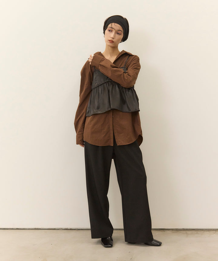 (eliuu)Wrinkle Wide Shirt